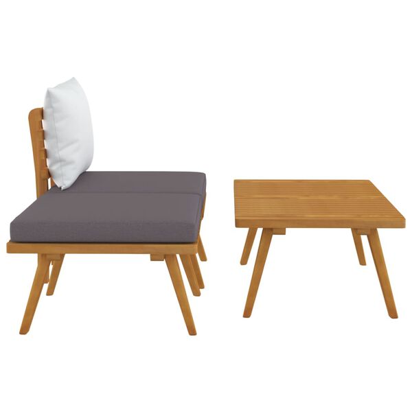vidaXL 3 Piece Garden Lounge Set with Cushions Solid Acacia Wood
