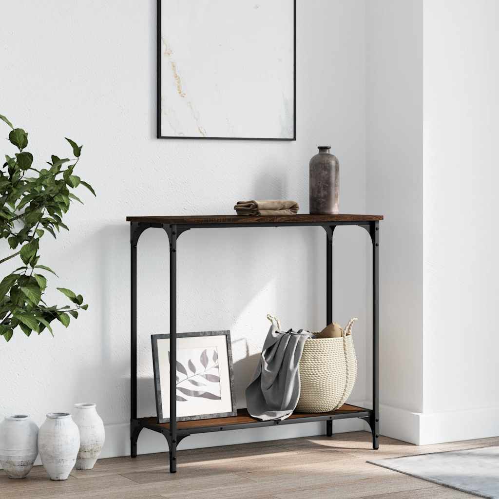 vidaXL Console Table Brown Oak 75x30.5x75 cm Engineered Wood
