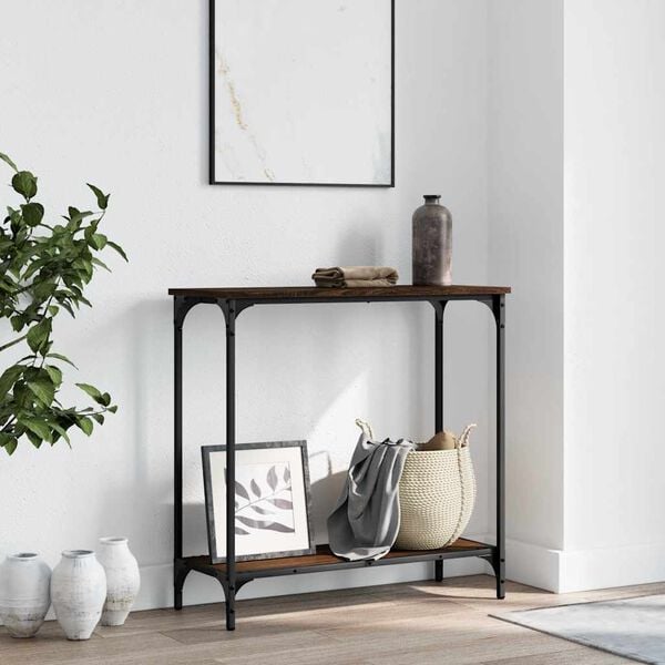 vidaXL Console Table Brown Oak 75x30.5x75 cm Engineered Wood