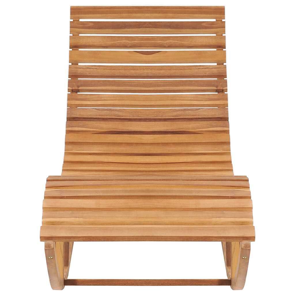 vidaXL Rocking Sun Lounger with Cushion Solid Teak Wood