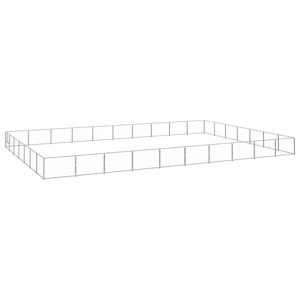 vidaXL Dog Kennel Silver 70 m² Steel