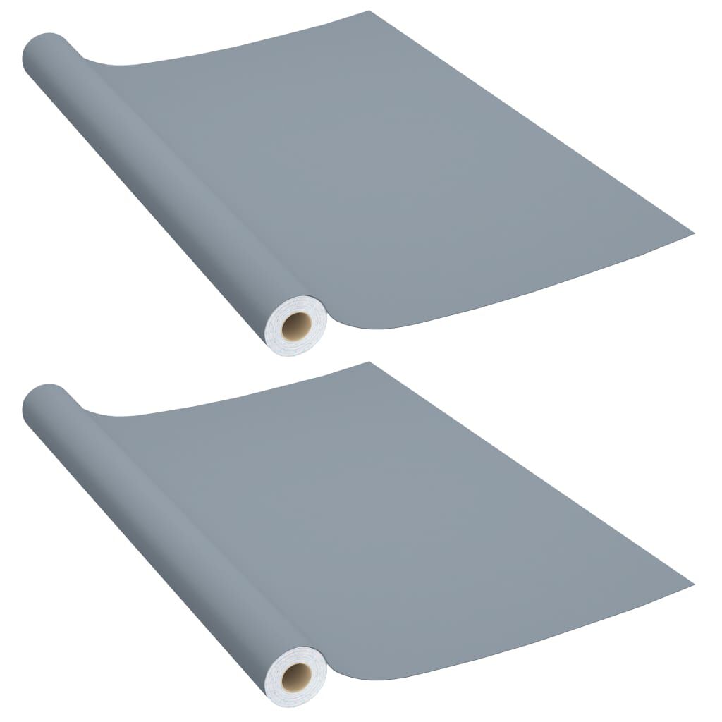 vidaXL Self-adhesive Furniture Films 2 pcs Grey 500x90 cm PVC