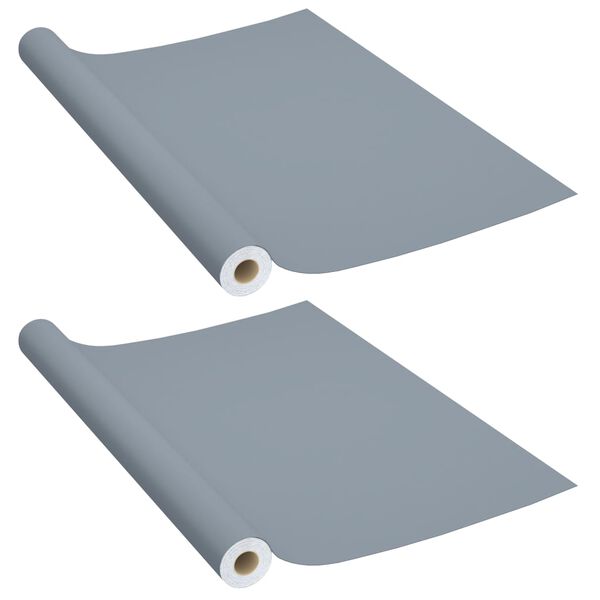vidaXL Self-adhesive Furniture Films 2 pcs Grey 500x90 cm PVC