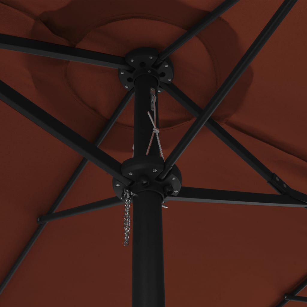 vidaXL Garden Parasol with Aluminium Pole 460x270 cm Terracotta