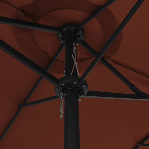 vidaXL Garden Parasol with Aluminium Pole 460x270 cm Terracotta