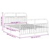 vidaXL Metal Bed Frame without Mattress with Footboard Black 150x200cm