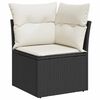 vidaXL 7 Piece Garden Sofa Set with Cushions Black Poly Rattan