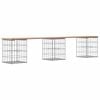 vidaXL Garden Bench Gabion Design 203x31x42 cm Solid Wood Pine