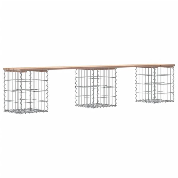 vidaXL Garden Bench Gabion Design 203x31x42 cm Solid Wood Pine