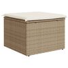 vidaXL Garden Stool with Cushion Beige 55x55x37 cm Poly Rattan