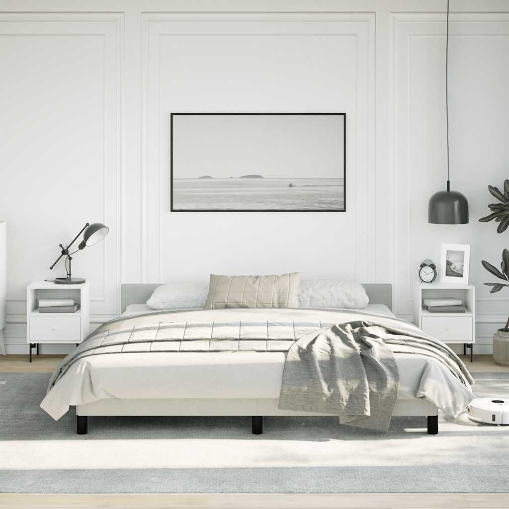 vidaXL Bed Frame without Mattress Light Grey 183x213 cm Velvet