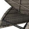 vidaXL Sun Lounger with Dark Grey Cushion Poly Rattan Grey