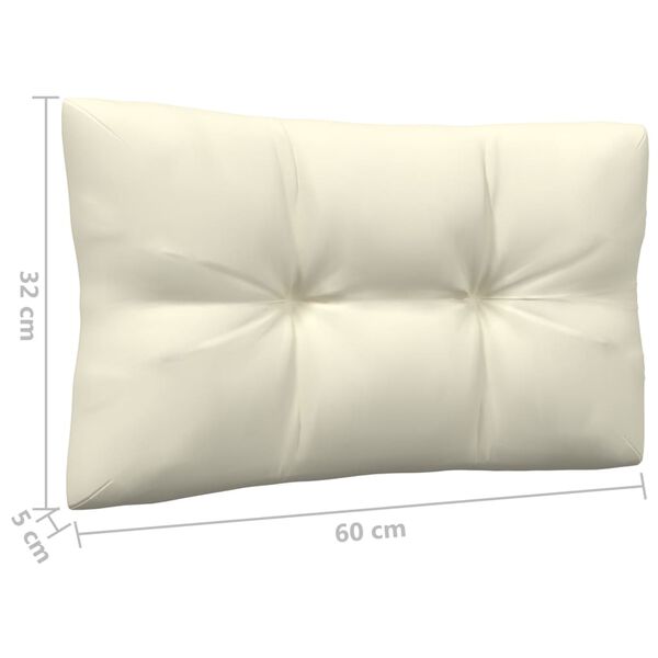 vidaXL 5 Piece Garden Lounge Set with Cream Cushions Pinewood