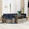 vidaXL Garden Sofa Set with Cushion with Storage 7 pcs Poly Rattan