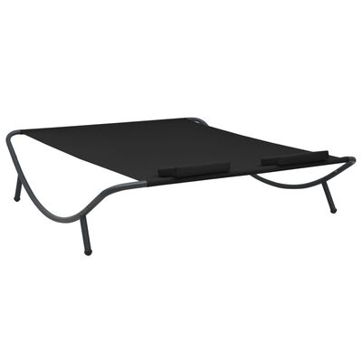 vidaXL Outdoor Lounge Bed Fabric Black