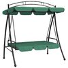 vidaXL Garden Swing Bench with Canopy Green 198 cm Fabric and Steel