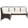 vidaXL Garden Corner Sofas 2 pcs Poly Rattan Brown