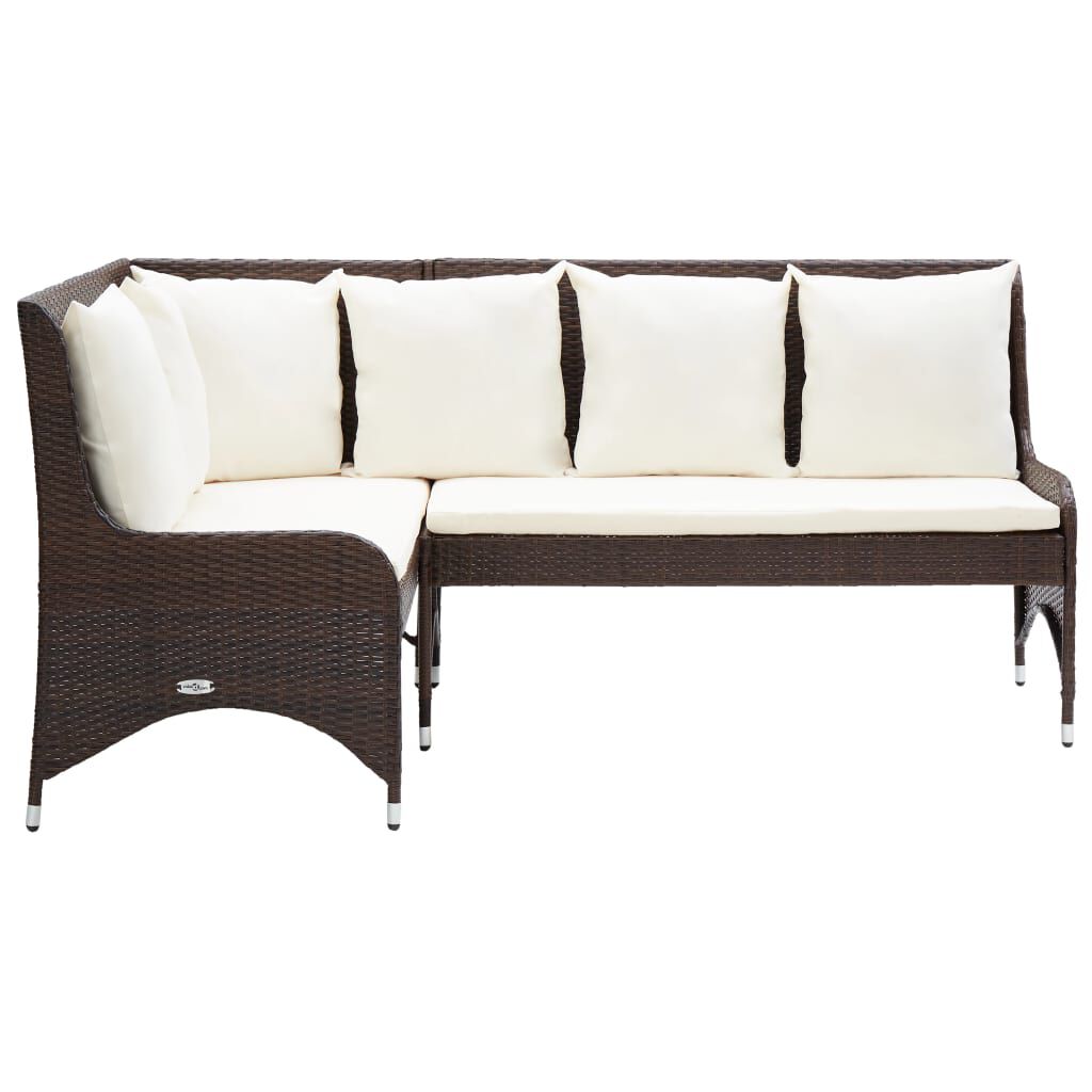 vidaXL Garden Corner Sofas 2 pcs Poly Rattan Brown