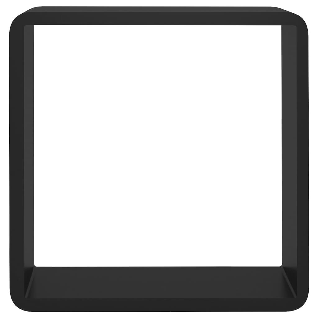 vidaXL Wall Cube Shelves 3 pcs Black MDF