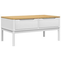 vidaXL Coffee Table FLORO White 99x55.5x45 cm Solid Pine Wood