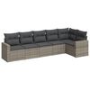 vidaXL 6 Piece Garden Sofa Set with Cushions Grey Poly Rattan