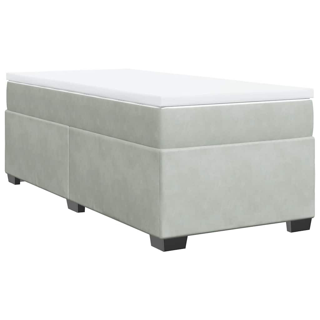 vidaXL Box Spring Bed with Mattress Light Grey Twin XL Velvet