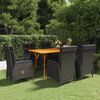 vidaXL 7 Piece Garden Dining Set Black