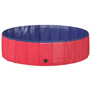 vidaXL Foldable Dog Swimming Pool Red and Blue 120 x 120 x 30 cm PVC