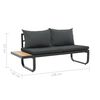 vidaXL 2 Piece Garden Corner Sofa Set with Cushions Aluminium WPC