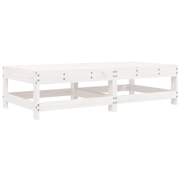 vidaXL Garden Footstools with Cushions 2pcs White Solid Wood Pine