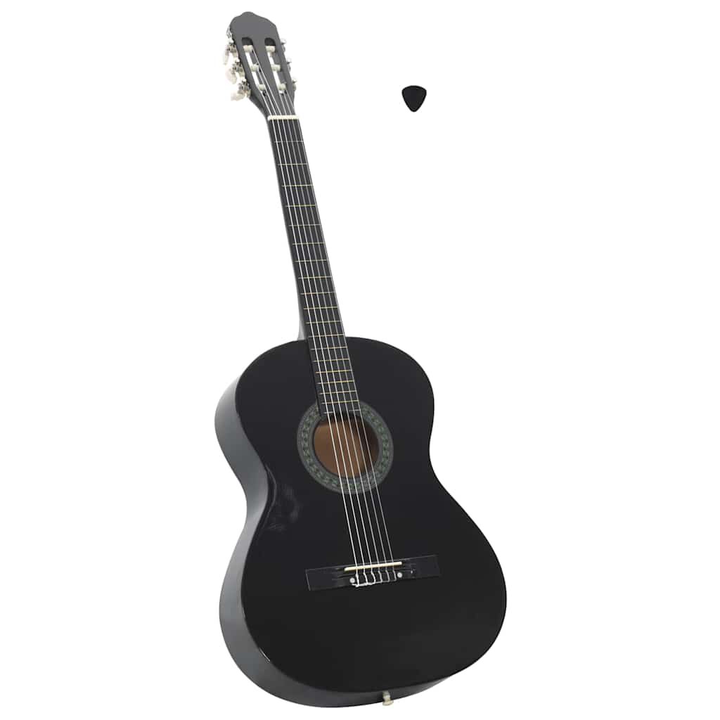 vidaXL Classical Guitar for Beginner Black 4/4 39" Basswood