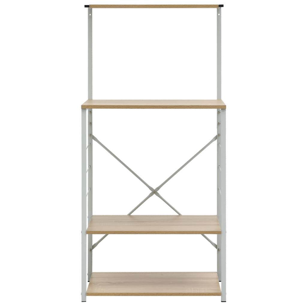vidaXL Microwave Cabinet White and Oak 60x39.6x123 cm Engineered Wood