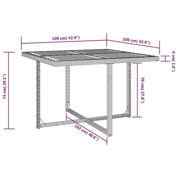 vidaXL 9 Piece Outdoor Dining Set Poly Rattan and Acacia Wood Black