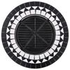 vidaXL Mosaic Fire Pit Table Black and White 68 cm Ceramic