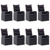 vidaXL 9 Piece Garden Dining Set Black