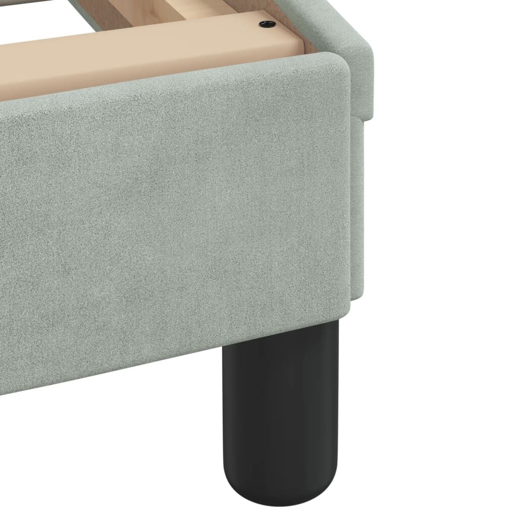 vidaXL Bed Frame without Mattress Light Grey 100x190 cm Velvet