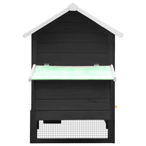 vidaXL Chicken Cage Grey 170x81x110 cm Solid Pine & Fir Wood
