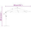 vidaXL Cantilever Garden Parasol with LED Lights and Metal Pole 350 cm Green