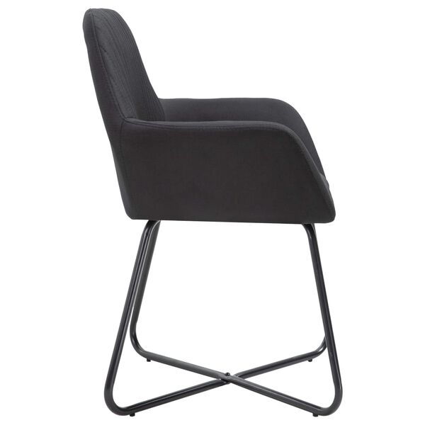 vidaXL Dining Chairs 2 pcs Black Fabric