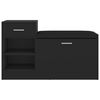 vidaXL Shoe Bench Black 94.5x31x57 cm Engineered Wood