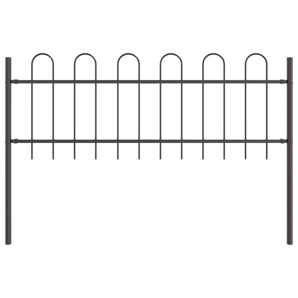 vidaXL Garden Fence Grey 1.7 x 0.6 m Powder-coated steel