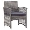 vidaXL Garden Armchairs with Cushions 2 pcs Anthracite Poly Rattan