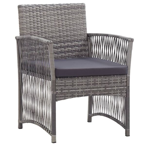 vidaXL Garden Armchairs with Cushions 2 pcs Anthracite Poly Rattan