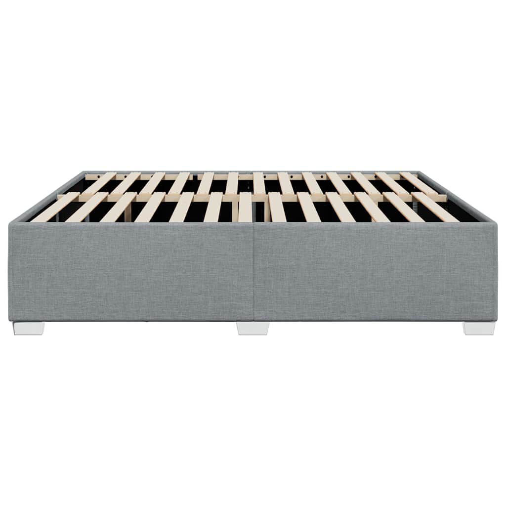 vidaXL Bed Frame without Mattress Light Grey King Fabric