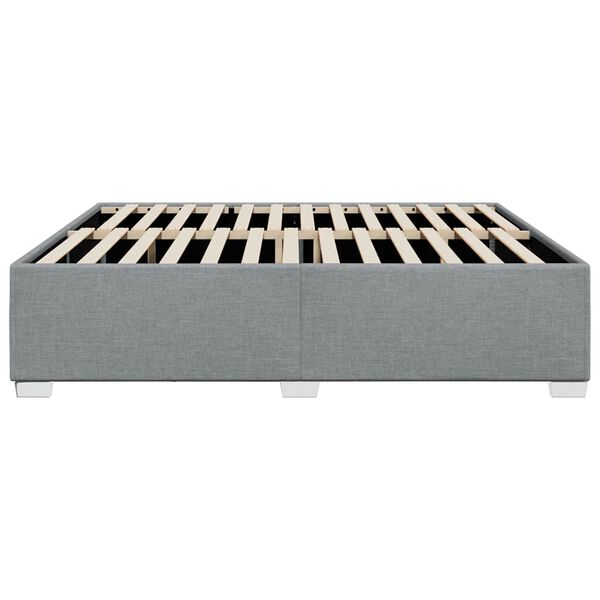 vidaXL Bed Frame without Mattress Light Grey King Fabric
