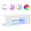 vidaXL TV Cabinet with LED Lights White 90x39x30 cm