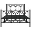 vidaXL Metal Bed Frame without Mattress with Footboard Black 100x200cm