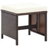 vidaXL 5 Piece Outdoor Dining Set with Cushions Poly Rattan Brown