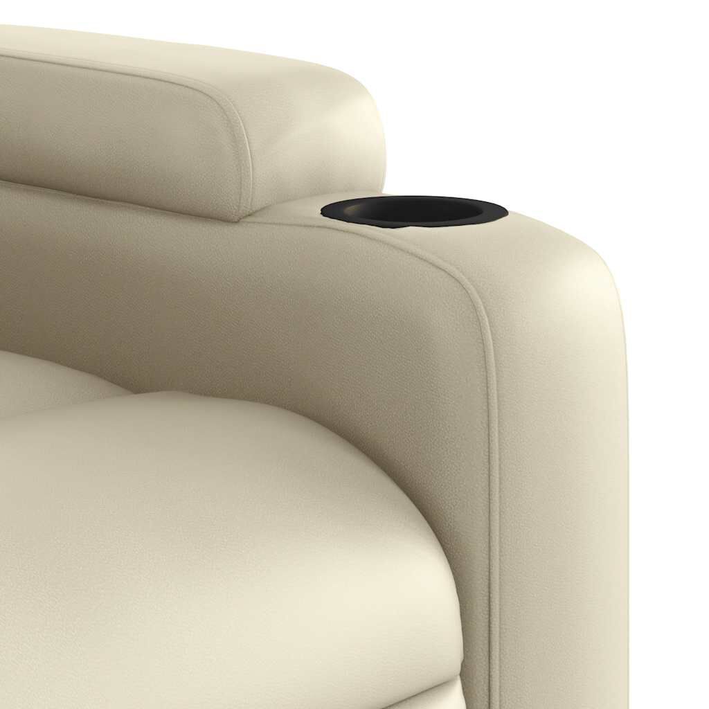 vidaXL Electric Stand up Massage Recliner Chair Cream Faux Leather