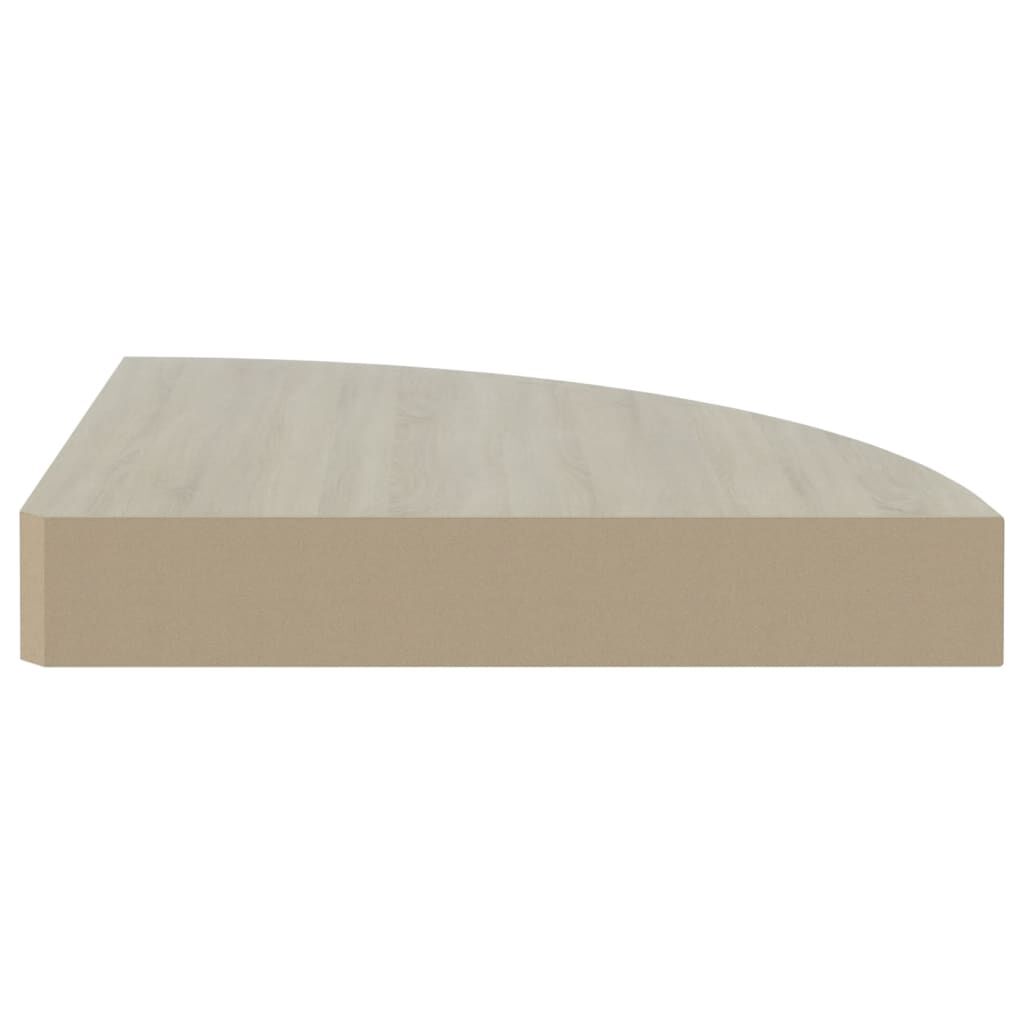 vidaXL Wall Corner Shelf Oak and White 25x25x3.8 cm MDF